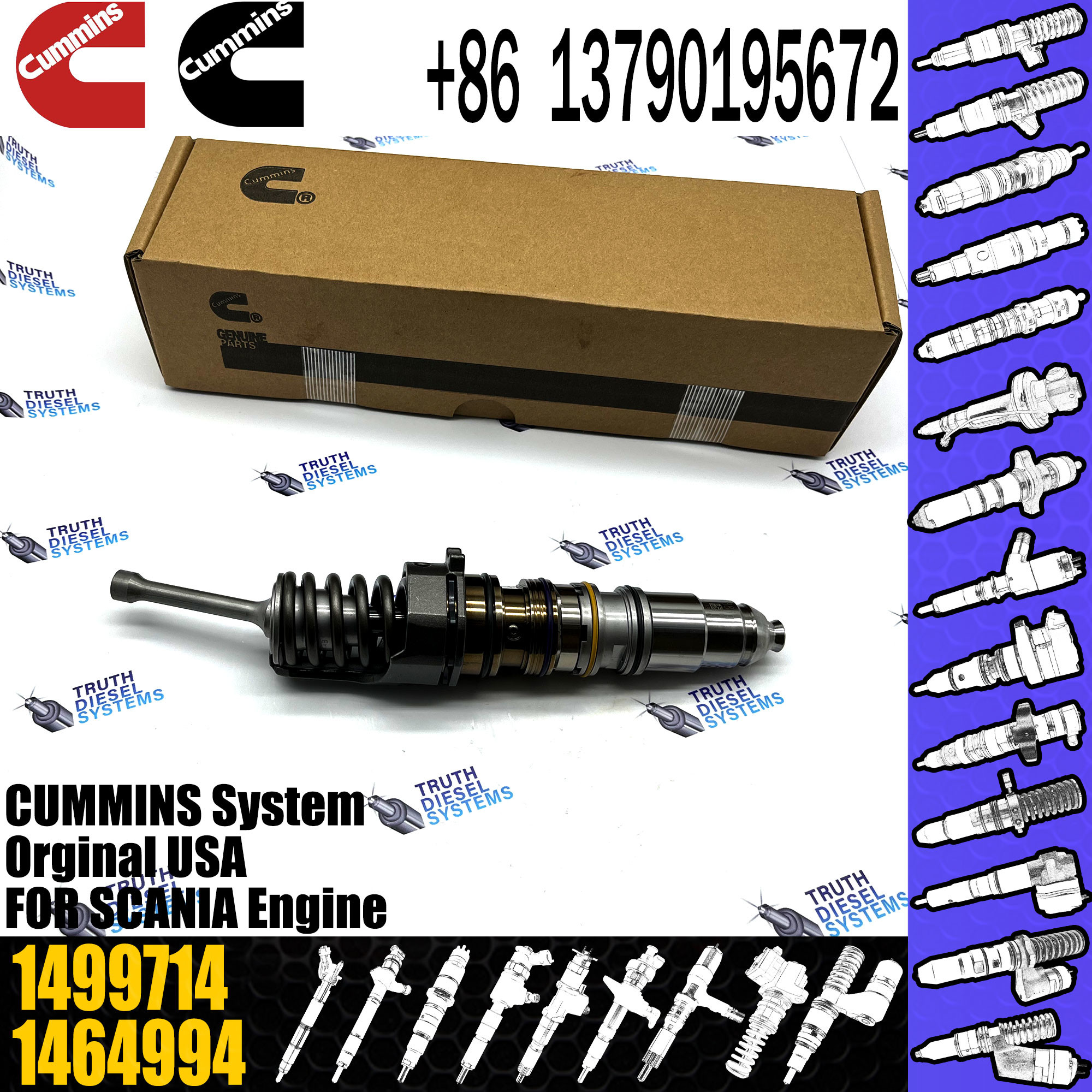 Engine Diesel rail Fuel Injector 1499714 1464994 1521977 1511696 1529790