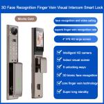 Coffee Gold Face Scanner Door Lock Aluminum Alloy Face Unlock Door Lock
