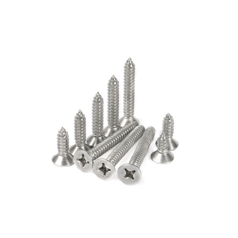 Custom Cross Countersunk Head Tapping Screws Flat Head Pointed Tail