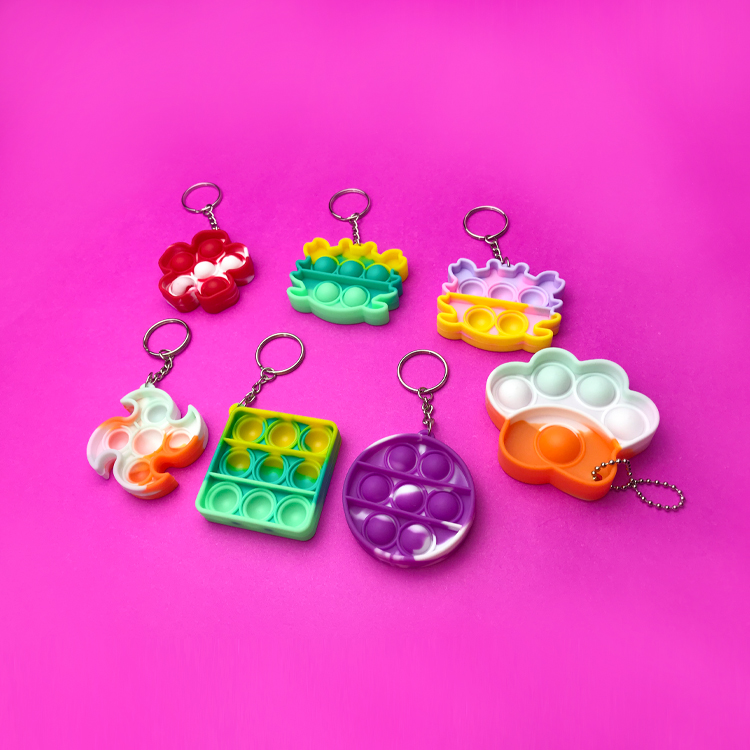 Windmill Children'S Educational Toy Stress Relief Keychain Bubble Pop Fidget Toy