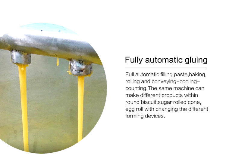 PLC Automatic Waffle Cone Production Line Waffle Biscuit Making Machine