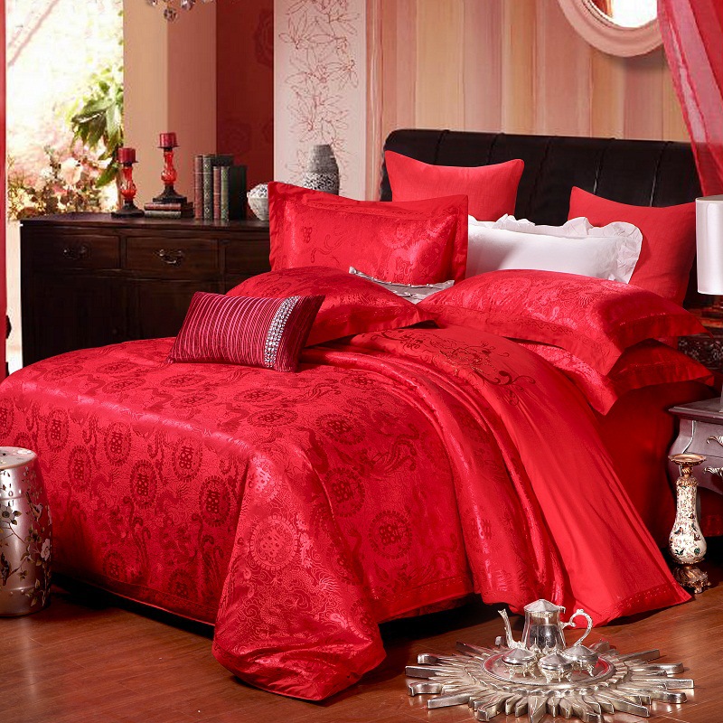 Cotton European Style Bedding Set 3 4 6 7 Piece Satin Sheet Pillow Case Duvet Cover