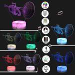 Trumpet Shape 3D LED Illusion Lamps 7 Colors Change 15 Keys Remote Control
