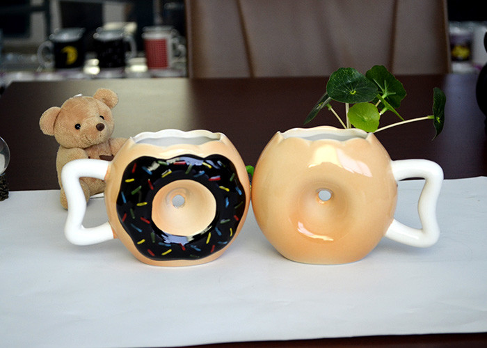 Creative Promotion Personalized Kids Mugs Doughnut Shape Dolomite Drinkware