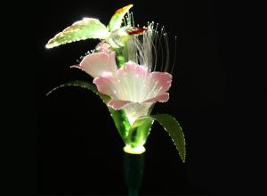Wholesale LED Fiber Optic Flower Lamp Outdoor Lamp Floor Socket Flower Head With Hummingbird Luminous Landscape Decorative Lamp from china suppliers