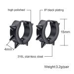 Meaeguet Black Gothic Punk Stud Earrings For Women Men 316L Stainless Steel