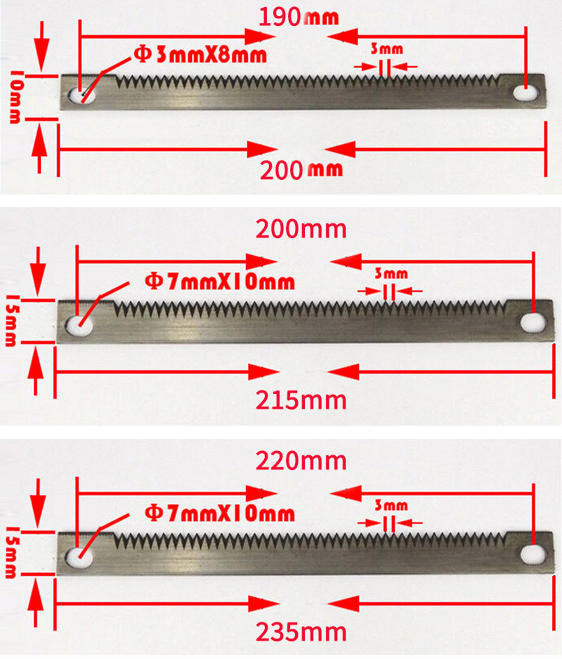 W18Cr4V Packaging Serrated Blade 300*10*3Mm With Excellent Precision