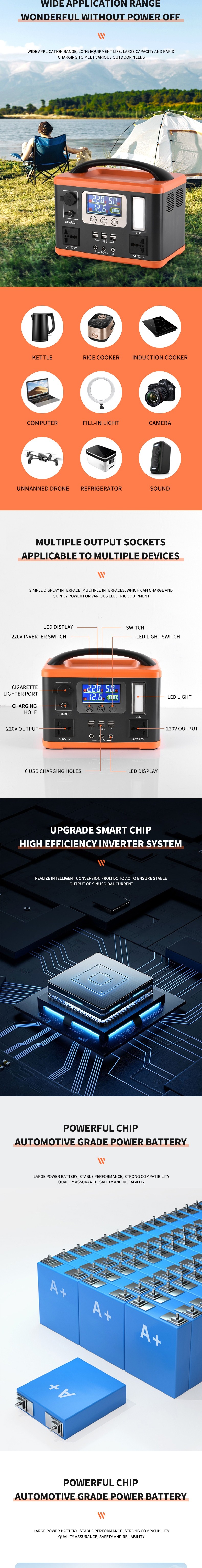 Factory direct sales portable power bank portable charger power bank portable power station 500w