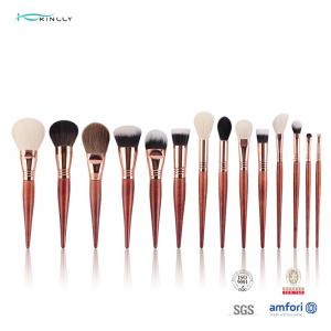 Wholesale 29 Pieces Brass Ferrule Cosmetic Makeup Brush Set Wooden Handle from china suppliers