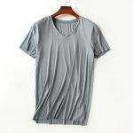 wholesale bamboo clothing mens V neck blank high quality bamboo fiber t shirt