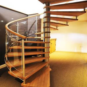 Wholesale OEM ODM Indoor Space Saving Spiral Stairs With Glass Balustrade from china suppliers