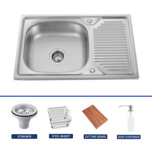 Wholesale Square Single Bowl Drop In Kitchen Sink for Contemporary Kitchen from china suppliers