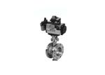 ANSI 150 Carbon Steel Pneumatic Actuated Butterfly Valve , Double Offset