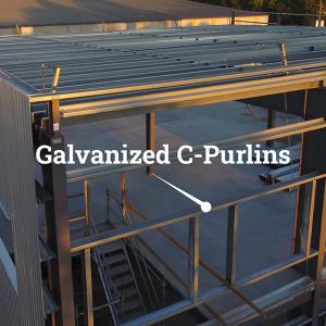 China Fabricated Steel Structure Galvanized C-Purlins For Construction on sale
