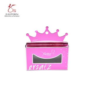 Wholesale Foldable 350gsm White Cardboard Eyelash Packaging Box Crown Shaped from china suppliers