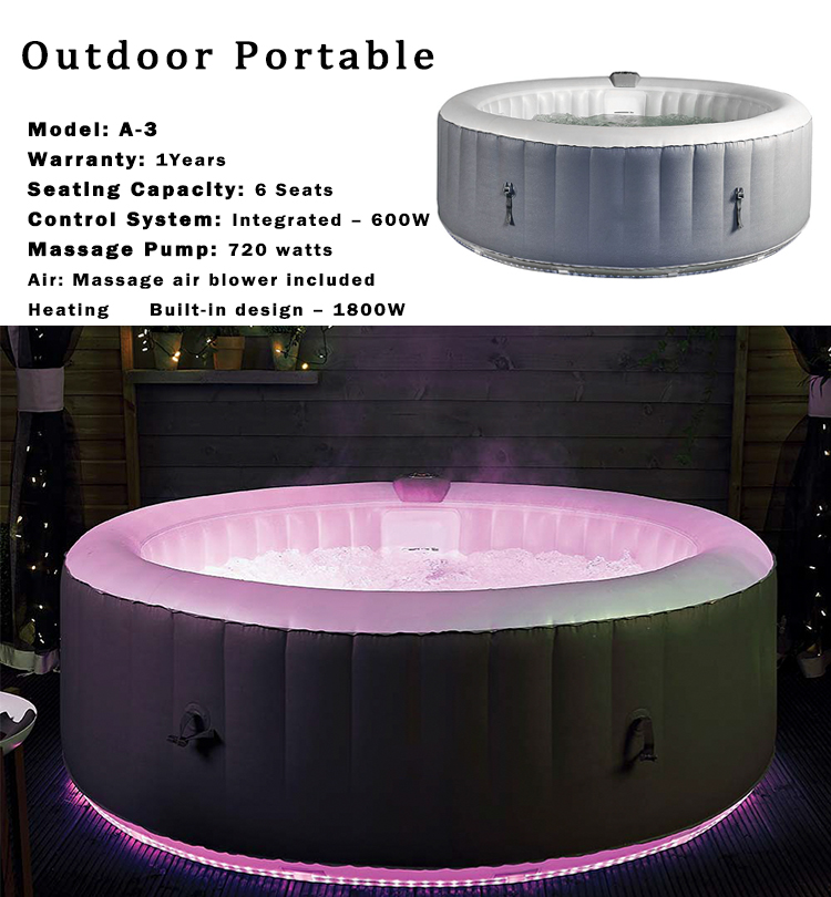 Customized Inflatable Hot Tub With Insulation Cover Hot Spring Bathtub Inflatable