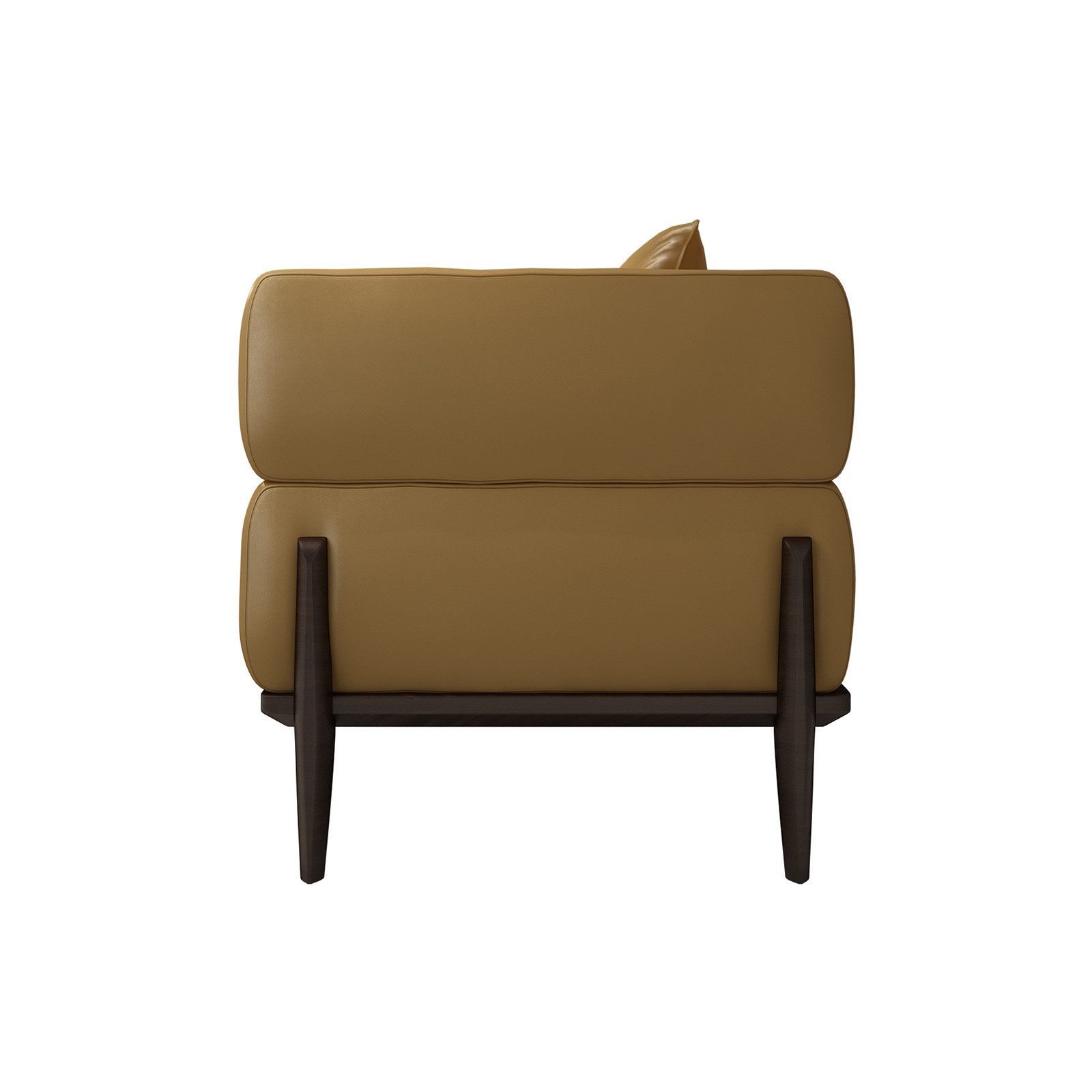 Nordic style of Hotel hall furniture Luxury single sofas in Walnut wood legs with Leather cloth made by Chinese factory