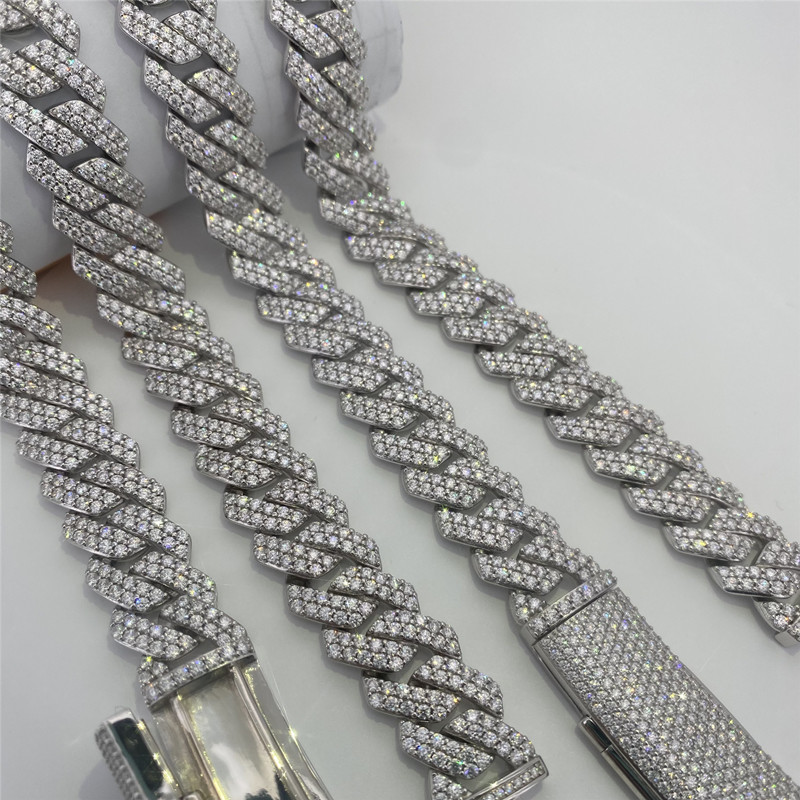 Flawless Moissanite Hip Hop Chains Custom Stamped American Diamond Necklace