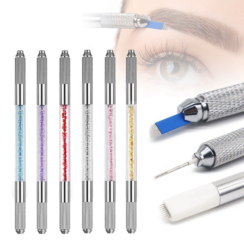 Acrylic Double Head Microblading Tattoo Pen Eyebrow Permanent Makeup Tools