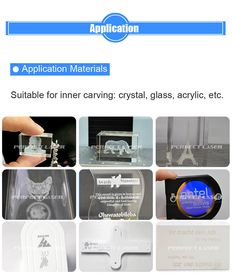 Small Desktop Enclosed UV 3D Photo Crystal Glass Acrylic Inner Laser Engraving Engraver Machine with Standard Lens 100mm