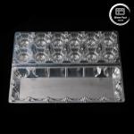 Vacuum Formed 12-Slot Durable PET Egg Blister Tray Disposable Plastic Grid Tray