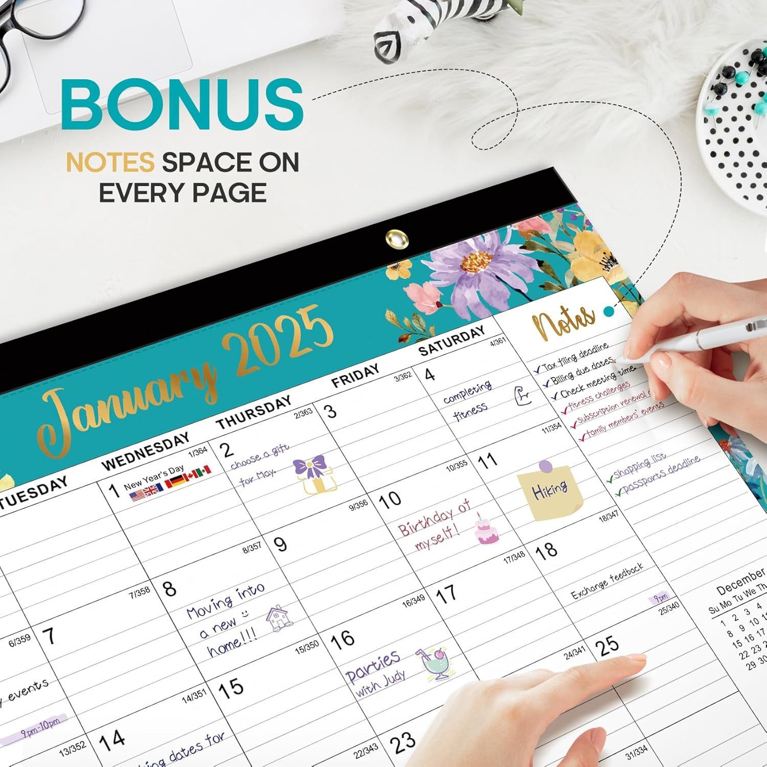 Retangle Business Branded Custom Desk Calendars for Major US Holidays Organization and Scheduling
