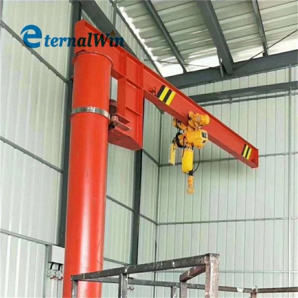 Workshop platform cantilever ground wall mounted columned yellow red industrial jib crane