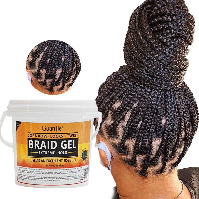 Professional Salon Fast Dry Braiding Gel Twists Braids Wave Edge Gel Extra Hold Cornrow Loc 56oz Braid Gel