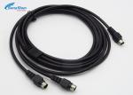 Mini Din 4Pin Male - Male Custom Cable Assemblies , Video Cable Harness Assembly