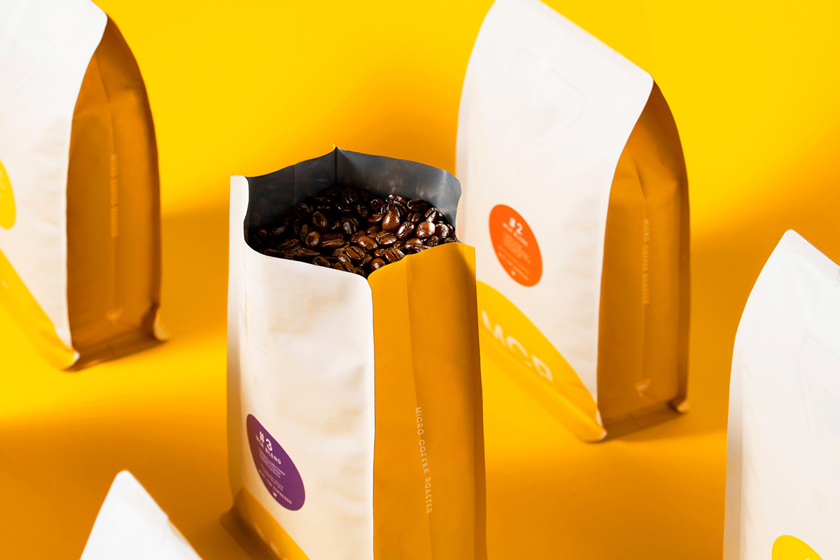 One Way Degassing Valve Flat Bottom Bag For Coffee Bean