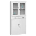 Middle 2-Drawers Swing Door Steel Storage Cabinet Metal Office Furniture Metal