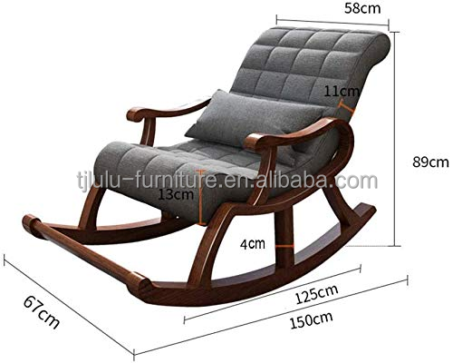 Comfortable Wood Furniture Lazy Recliner Lounge Chair for Relaxing and Balancing in Leisure Chair Style Living Room