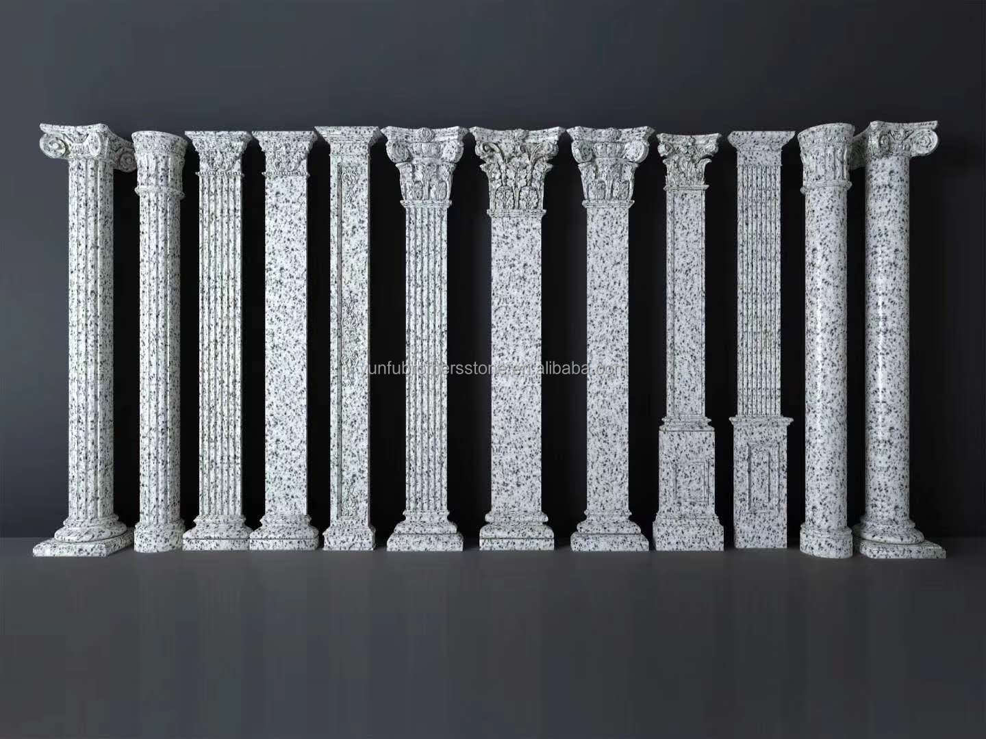 Outdoor Stair Columns with Building Stone Flooring Modern British White Granite Tile