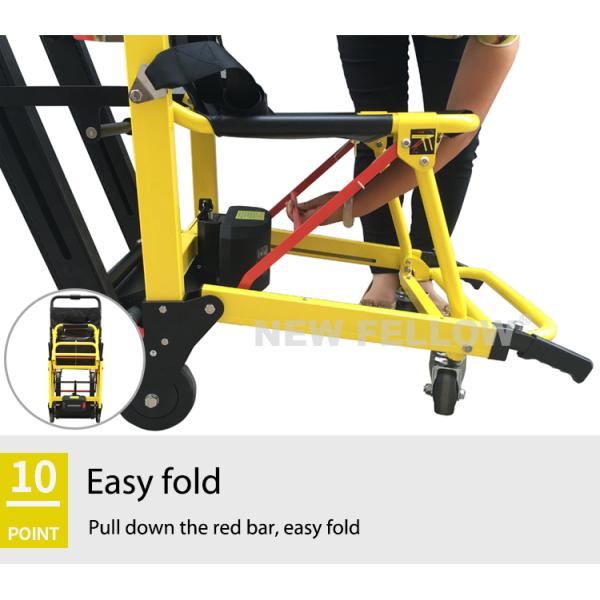 Yellow Stair Climbing Wheelchair Ambulance Electric Stair Chair Stretcher
