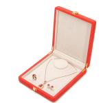 Hanhong Custom Orange Microfiber Leather Jewelry Packaging Box for Luxury Pearl