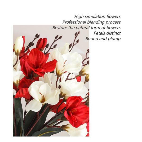Indoor Fake Silk Magnolia Flowers Home Decoration 40x35cm