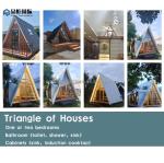 Triangle Shape Container House Wooden Houses Prefab Home with Wall 50/75/100mm