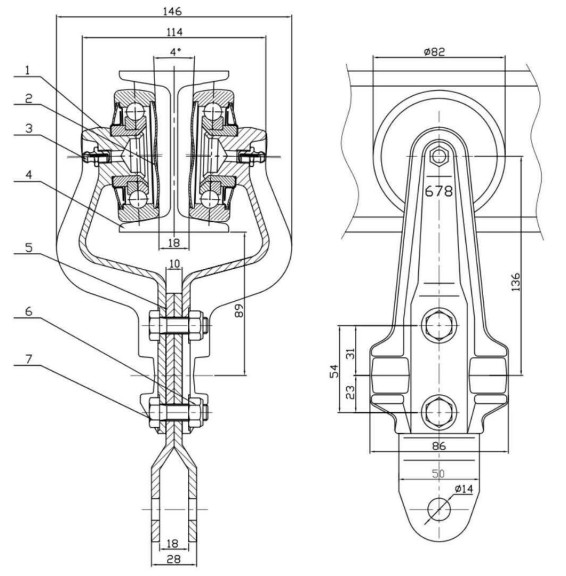 X348 X458 X678 Overhead Conveyor Chain Trolley Powder Coating Line