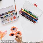 Pencils Box, Clear Stationery Box With Snap-Tight Lid, Plastic Large Capacity