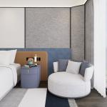 Custom Walnut Wood Finish Hotel Bedroom Furniture King Guest Room Layout Full