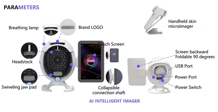 Smart 15.6 Inch 3D Digital New Generation AI Smart Facial Skin Analyzer Machine