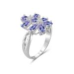 Miabella Women's 4/5 Carat T.G.W. Tanzanite Sterling Silver Semi-Eternity