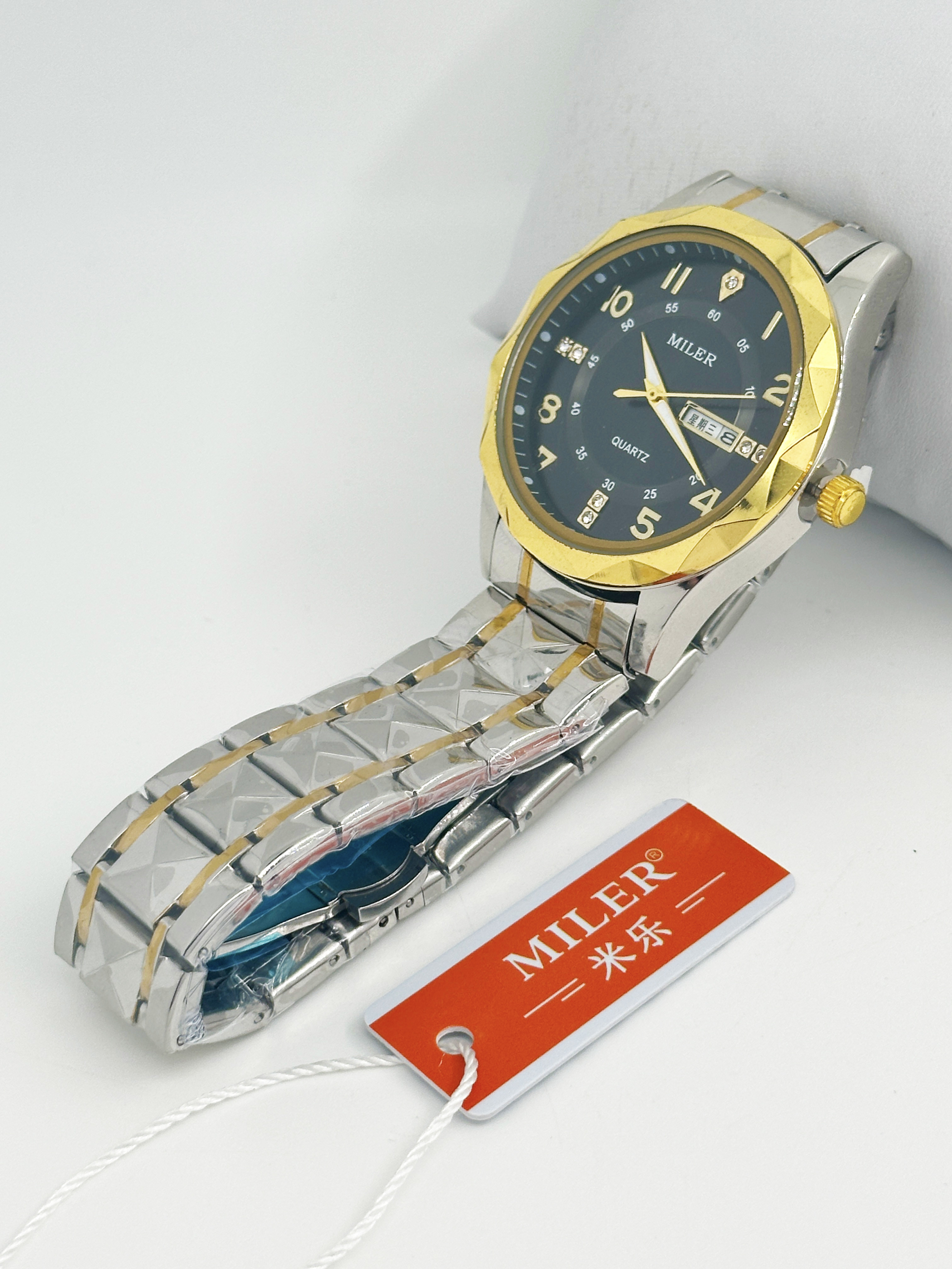 Miler Luxury Men Quartz Watch Waterproof Date Week Luminous Wristwatch Stainless Steel Men's Watches