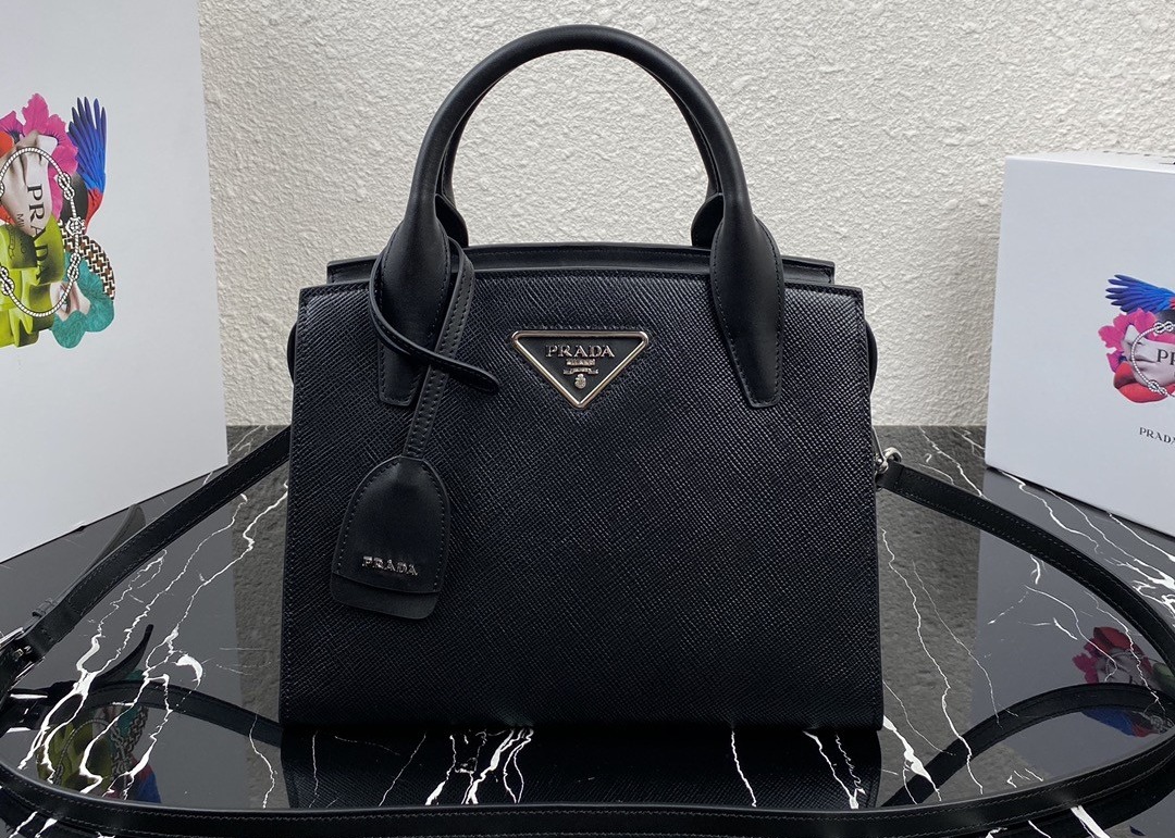 Apricot Adjustable Crossbody Saffiano Leather Handbag Square Shape