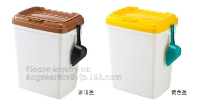 Dog Food Storage Container Large Airtight PET Food Container Measuring Cup 19lb/33qt Plastic Cat Dog Treat Containe