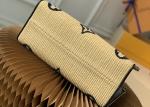 Raffia Waven Custom Embroidered Tote Bags 35cm Medium Tote Purse