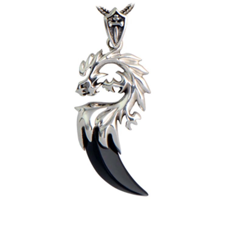 Sterling Silver Dragon Claw Amulet 925 Silver Chain Men's Necklace(N06030811)