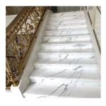 White Marble Carved Stair Treads And Risers for European Apartment Interior in