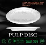 white circular paper dinner plates with PLA coating film, tableware, Light