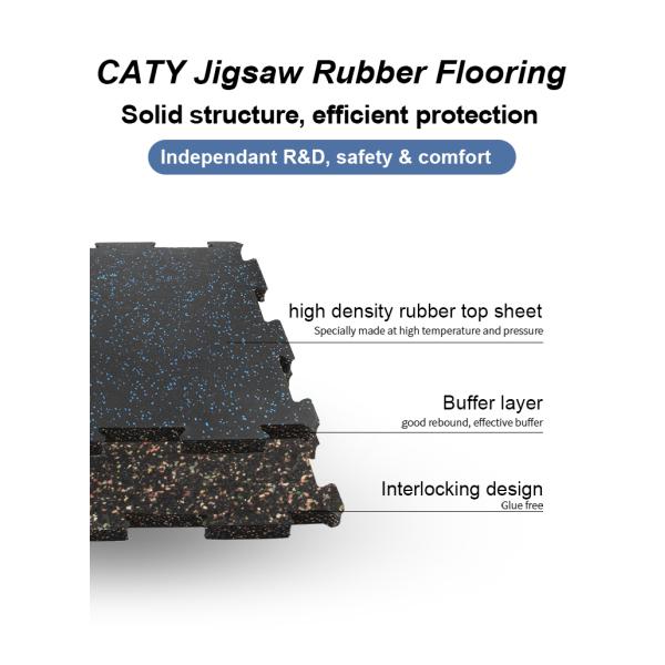 Nontoxic Fitness Rubber Flooring Puzzle Anti Skid Multipurpose